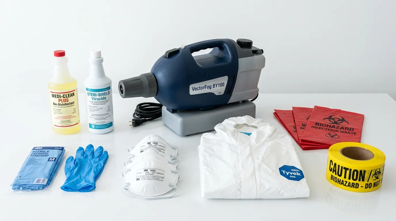 Professional biohazard remediation crew working in Boyette